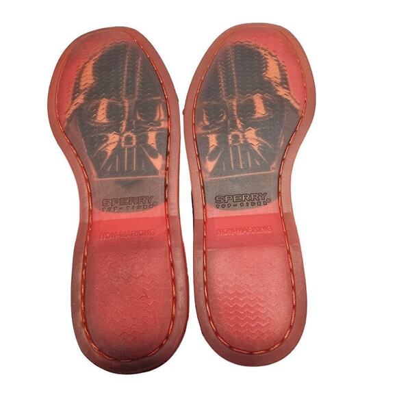 Sperry x Star Wars Flats Womens Size 7.5 Black A/O 2-Eye Darth Vader Leather Red - Picture 2 of 9